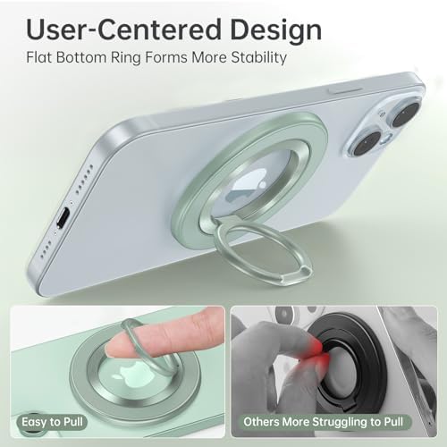 Syncwire Magnetic Phone Ring Holder – Titanium Alloy Kickstand for i Phone 12-16 Pro Max & Compatible Android Devices – Ergonomic Design, Enhanced Mag Safe Stability, Lightweight Grip for Ultimate Hands-Free Convenience