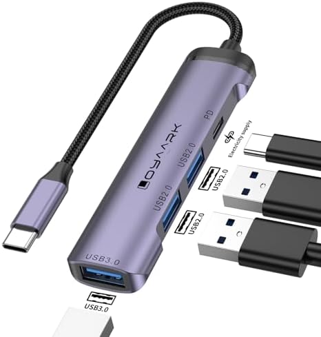Upgrade Your Connectivity Experience with the Loya Ark 4 K USB C Hub – High-Speed Multi-Port Adapter Featuring 3 USB 3.0 Ports and Type-C Data Port for Lightning-Fast 5 Gbps Transfers, Plus PD 100 W Smart Charging for Ultimate Efficiency – Ideal for Mobile Professionals and Creative Enthusiasts!