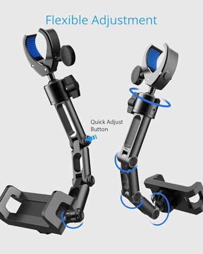 Revolutionary Aluminum Alloy Rear View Mirror Phone Holder – Multi-Angle Adjustable and Rotatable Mount for 4-7 Inch Smartphones – Ultimate Driving Safety and Seamless Connectivity for i Phone and Android Users – Effortless Installation and Modern Design