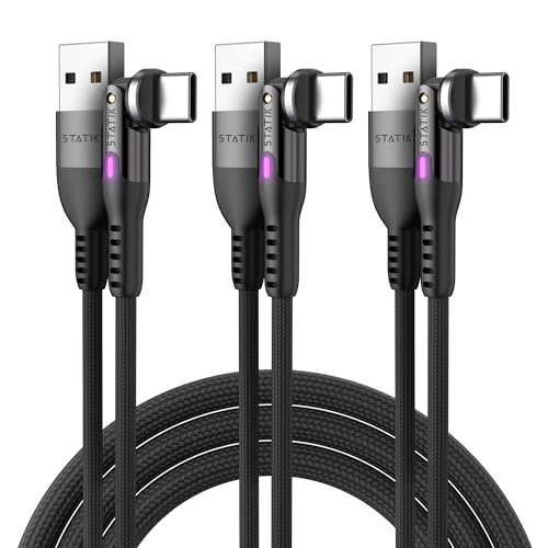 Statik Power Pivot 12 W USB-C Cable – 6 FT Right-Angle Design with 360-Degree Rotating Head for Seamless Charging & Data Transfer, Ideal for Home & Office Setup, Compatible with Smartphones, Tablets, and Laptops, Premium Durability & Flexibility for Enhanced Convenience and Performance