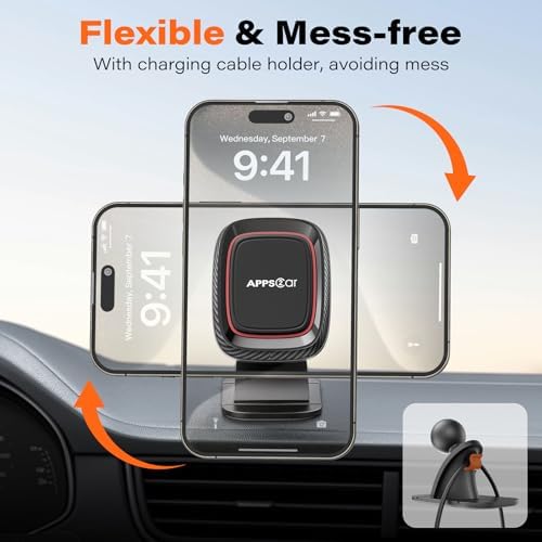 Dual Pack Magnetic Car Phone Holder – APPS2 Super Strong Adhesive Dashboard Mount for i Phone & Samsung – Ultimate Stability & Seamless Connectivity for Safe Driving – Effortless Installation & Enhanced Compatibility for All Smartphones – Designed for Modern Drivers