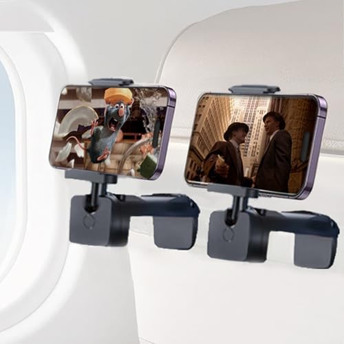 2 Pack Universal Airplane Phone Holder – Compact Hands-Free Cell Phone Stand for Travel, Cruising, and Driving – Mini Foldable Mount Compatible with i Phone, Samsung, and Android – Essential Travel Accessory for Easy Viewing and Navigation
