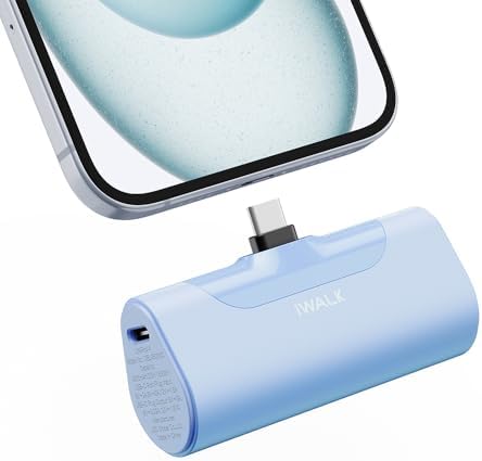 Ultra-Compact i WALK 4,500 m Ah Portable Charger for i Phone 16/15 & Samsung Galaxy S25/S24/S23 – Fast 20 W Power Bank with USB-C Connectivity for Seamless On-the-Go Charging – Lightweight Travel Essential for All Smartphones