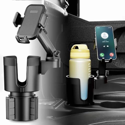 Ultimate 360° Rotating Cup Holder Phone Mount – Adjustable Smartphone Holder for Safe Driving in Trucks & Cars – Perfect Compatibility with i Phone & Android for Hands-Free Navigation and Calls – Enhanced Stability, Height Customization, and Durable Design for Daily Use