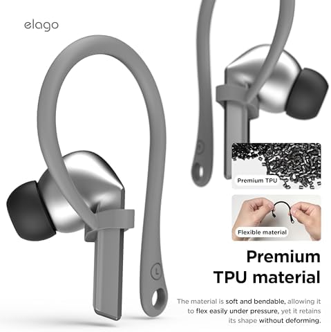 Ergonomic Anti-Slip Ear Hooks for Samsung Galaxy Buds 3 & 3 Pro – elago’s Premium Comfort Enhancements for Secure Audio Enjoyment (White)