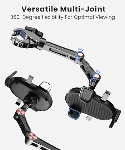 Karmus Universal Rearview Mirror Phone Holder – Rotatable and Retractable Car Mount for All Smartphones – Essential Vehicle Accessory for Safe Hands-Free Navigation and Communication – Durable Design for Long-Lasting Use – Easy Installation for Optimal Viewing Angles