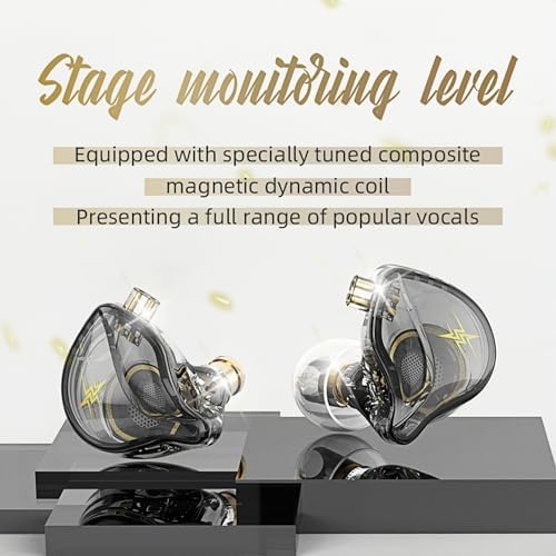 Transform Your Listening Journey with QKZ ZXT Hi-Fi In-Ear Monitors – Pro-Grade Gaming Earbuds with Detachable Cable for Musicians and Gamers – Experience Unmatched Audio Clarity, Versatile Device Compatibility, and Fashion-Forward Transparent Design for All-Day Comfort