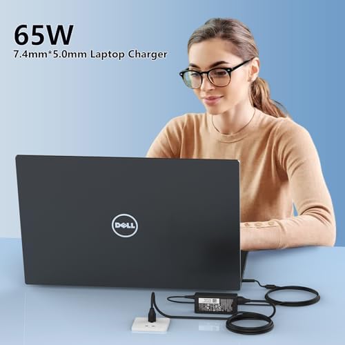 High-Speed 65 W Dell Laptop AC Adapter Charger for Latitude, Inspiron, Vostro & Chromebook – Universal 7.4 mm Connector, Lightweight, and Safety-Protected Power Supply for Optimal Performance and Portability