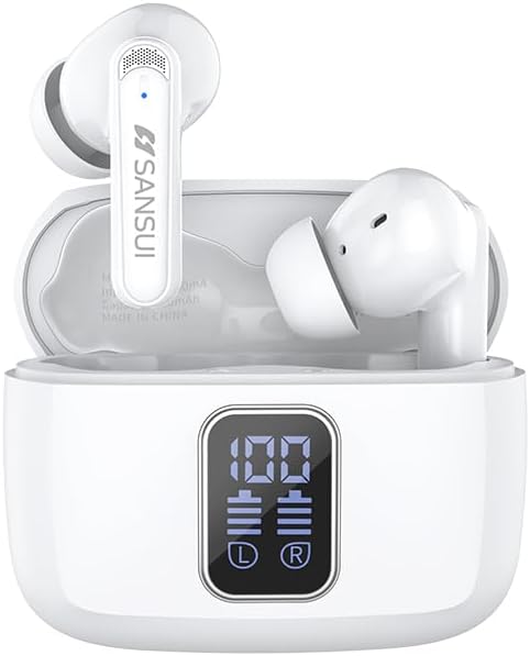 Revolutionize Your Audio Experience with SANSUI W9 TWS Earbuds – Advanced 5.4 Wireless Sports Headphones Featuring Ultra-Low Latency Gaming Mode, Superior Hi-Fi Stereo Sound from 10 MM Dynamic Drivers, and an Extended 23-Hour Battery Life with Convenient LED Indicator, Ideal for Gamers and Active Lifestyles