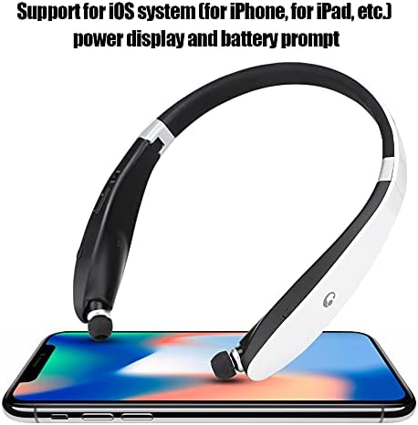 SX-991 Bluetooth Neck Hanging Headphones – Foldable Sport Earbuds with Advanced Noise Cancelling, 300-Hour Standby, and Adjustable Fit for Active Lifestyles – Ideal for Workouts, Running, and Commutes – Enhanced Compatibility and Superior Sound Quality in Black