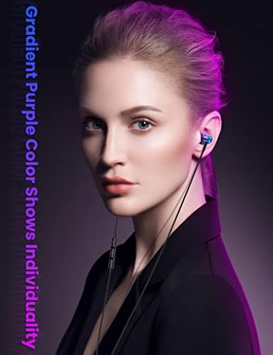 i Mangoo Magnetic Hi Fi Stereo Bass Wired Earbuds with MFi Certification – Premium Lightning Earphones for i Phone 14, 13 Pro Max, 12 Mini & More – Enhanced Audio Experience with Built-in Microphone & Volume Control – Stylish Purple Design for Everyday Comfort and Portability