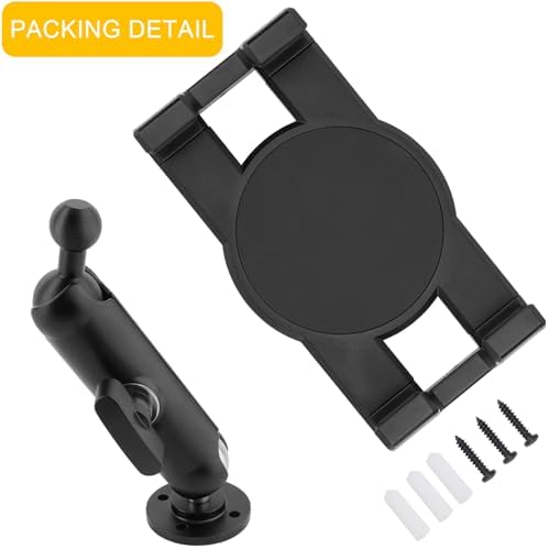 Heavy-Duty Aluminum Tablet Holder with Drill Base for Cars, Trucks, and Boats – Universal Mount for 4″-12.9″ Devices – Enhanced Stability, 360-Degree Rotation, and Large Case Compatibility for Safe Hands-Free Use