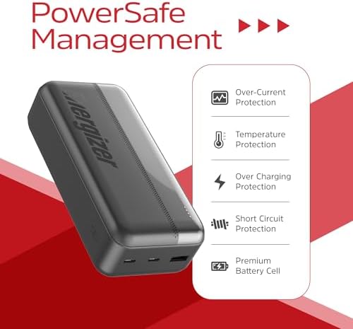 Energizer 20000 m Ah Portable Power Bank – Ultra-Fast USB-C Charger for i Phone 16/15/14/13/12, Samsung Galaxy S22/S21, Google Pixel & i Pad – Compact Multi-Device Travel Battery Pack with LED Indicator for Ultimate Convenience