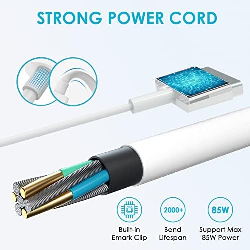 High-Performance 85 W Mac Book Pro Charger with T-Tip Magnetic Connector – Compatible Replacement Power Adapter for 13″ to 15″ Retina Models Post-2012 – Fast Charging, Enhanced Safety Features & Portable Design for Home or Travel