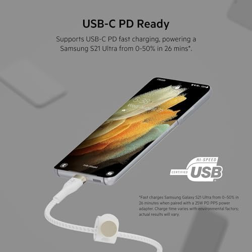 Maximize Your Charging Potential with the Belkin Boost Charge Pro Flex 6.6 ft USB-C to USB-C Braided Charger Cable – Dual Pack for Effortless Connectivity and Long-Lasting Durability – Fast Charge Compatibility with i Phone 16, Mac Book, Galaxy S25, and Nintendo Switch 2 – Tangle-Free Design, USB-IF Certified for Dependable Performance