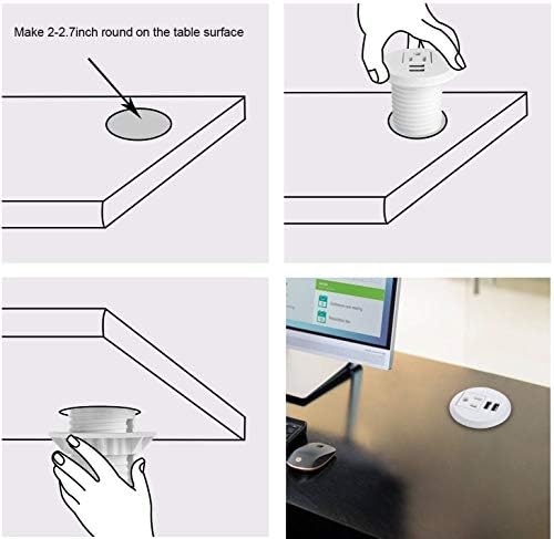 Transform Your Workspace with the Recessed Conference Power Strip Socket – Versatile 2-Outlet Charging Station with Dual USB Ports for Rapid Device Powering and Enhanced Organization in Professional Settings