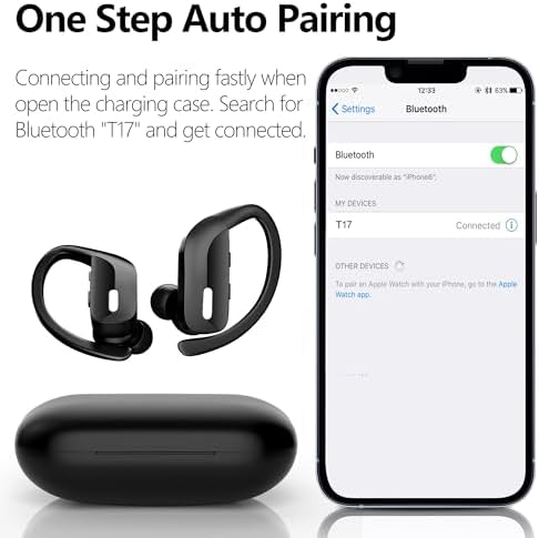 Bluetooth Wireless Earbuds with 48-Hour Playtime, LED Battery Display, and Built-in Microphone for Enhanced Stereo Sound – Ideal for Sports, Running, and Active Lifestyles in Sleek Black Finish