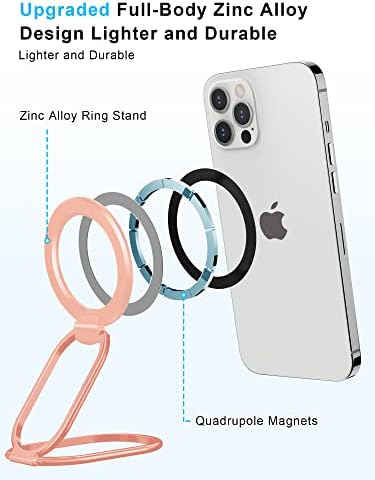 2025 SUPERONE Mag Safe Phone Ring Holder – Versatile Adjustable Magnetic Kickstand & Detachable Grip for i Phone 12-16 Series – Vibrant Purple for Enhanced Wireless Charging & Effortless Hands-Free Functionality – Transform Your Smartphone Use with Style and Practicality