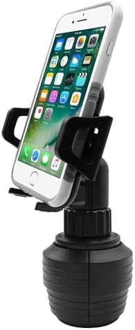 Macally Universal Car Cup Holder Phone Mount – 8-Inch Flexible Gooseneck Design with 360° Rotation for Optimal Viewing – Compatible with All Smartphones Up to 4.1” Wide, Ensuring Safety and Convenience on the Road
