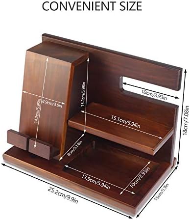 Gifts for Men Wood Phone Docking Station,Nightstand Organizer Desk Accessories,Key Holder Watch Organizer,Gift for Dad Birthday,Mens Gift in Anniversary Christmas Easter Halloween,Black – Enhanced Compatibility and Speed