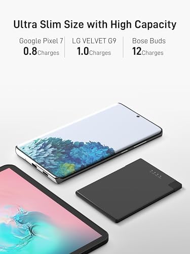 Auskang Ultra-Slim Power Bank with Integrated Cable – Lightweight Portable Charger for i Phone 15, Samsung Galaxy/Note, Google Pixel, and Android USB-C Devices – Fast Charging and Enhanced Compatibility for On-the-Go Connectivity