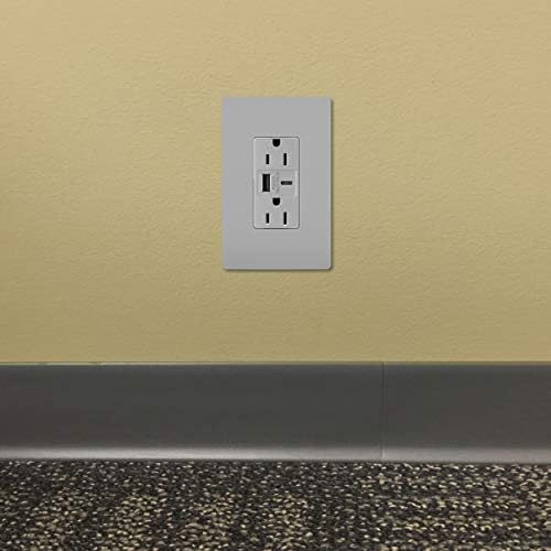 Legrand Pass & Seymour TR15 USBAC6 15 Amp Tamper-Resistant Duplex Outlet with Ultra-Fast 6.0 A USB A/C Charging Ports – Ideal Commercial and Residential Solution for Rapid Device Power-Up in Elegant Brown Finish