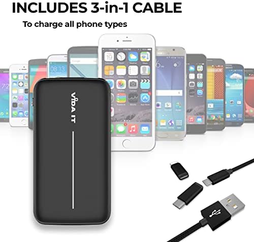 Ultra-Slim 10,000 m Ah Portable Power Bank for Heated Clothing – Fast Charging Battery Pack for Heated Vests, Hoodies, and Throws – Compatible with i Phone, Samsung, USB-C Devices – Essential Travel Charger for Warmth and Connectivity