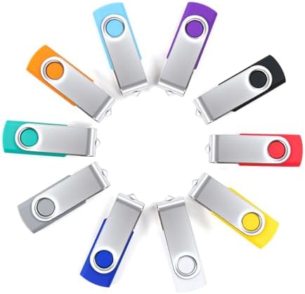 Vibrant 10-Pack 64 GB USB 2.0 Flash Drives – High-Speed, Keychain-Ready Thumb Drives for Effortless Data Transfer and Storage Solutions in Mixed Colors – Perfect for Home, School, or Office Use