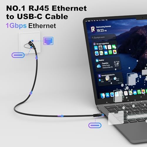 2-in-1 USB 3.1 C Cable 6 FT with Ethernet Adapter, Powerful 4-in-1 Cable, Supports 1Gbps Internet Transmission, 4K@60Hz Video Output, 100W Fast Charging and 10Gbps Data Transfer, Essential for Travel – Enhanced Compatibility and Speed