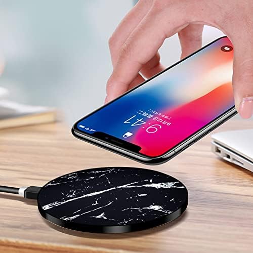 Omio Marble Wireless Fast Charging Pad – Luxurious Qi Charger for i Phone 16 Pro Max/15/14/13 & Galaxy Z Flip 6/Z Fold 6/S24 Ultra/S23 – Ultra-Fast Power Delivery with Sophisticated Marble Finish, Universal Compatibility for All Qi-Enabled Devices – Elevate Your Charging Experience Today
