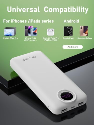 Compact 10,000 m Ah Power Bank – Fast Charging Portable Charger with Dual USB-C Compatibility for i Phone 16, Samsung, and Android Devices – Sleek Black Design for Ultimate Travel Convenience and Enhanced Device Performance