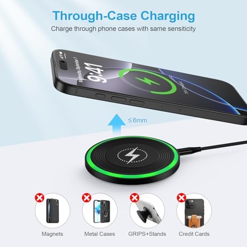 Ultra-Fast 15 W Wireless Charging Pad for Samsung Galaxy S25, S24 FE, Plus Ultra S23, Z Fold SE, Moto Razr Plus 2024, Google Pixel 9 Pro & i Phone 16 Series – Universal Compatibility, Efficient Power Solution, and Compact Design for Home & Office Use