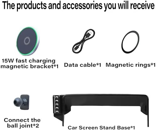 Car Phone Holder for Toyota Camry 2021 2022 2023 2024 Accessories Apply to 9 Inch Touch Screen 15W Fast Wireless Charger Screen Fixed Clip Cell Phone Mount Hands-Free 360 Degree Rotation – Enhanced Compatibility and Speed