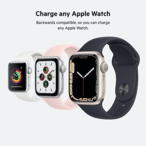 Belkin Fast Wireless Charging Pad for Apple Watch – Sleek Travel Charger with Nightstand Mode – Mag Safe Compatible Charging Station with USB-C Cable – Efficient Power Solution for All Apple Watch Models – Ideal for Home and Office Use – Compact Design for On-the-Go Charging