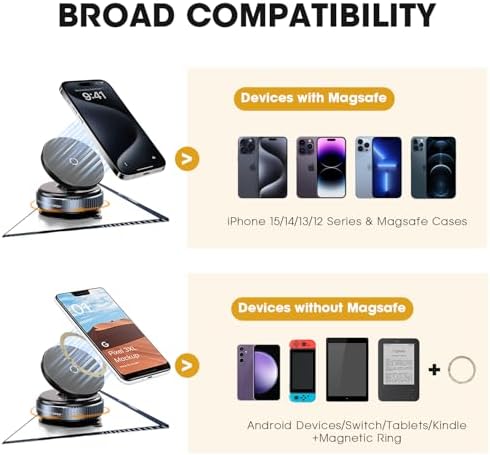 Revolutionize Your Mobile Experience with the 360-Degree Rotating Vacuum Magnetic Suction Phone Mount – Ultimate Gym & Kitchen Companion for All Smartphones with Strong Suction Cup for Any Smooth Surface – Effortless Hands-Free Functionality and Enhanced Durability