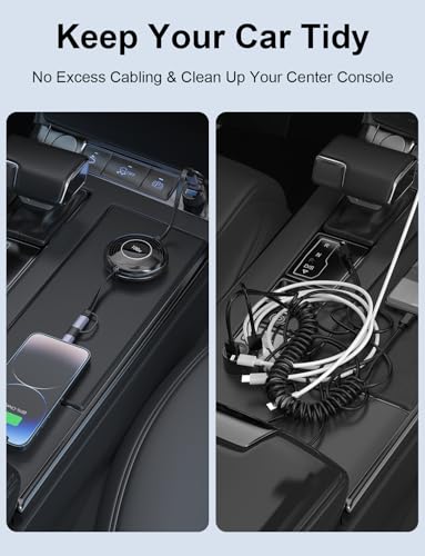 Revolutionary 4-in-1 Retractable USB-C Charging Cable for i Phone 16, Samsung, Mac Book & i Pad – 100 W High-Speed Power Delivery, Tangle-Free Storage, and Sleek Black Design for Ultimate Portability in Home, Office, and Travel Settings