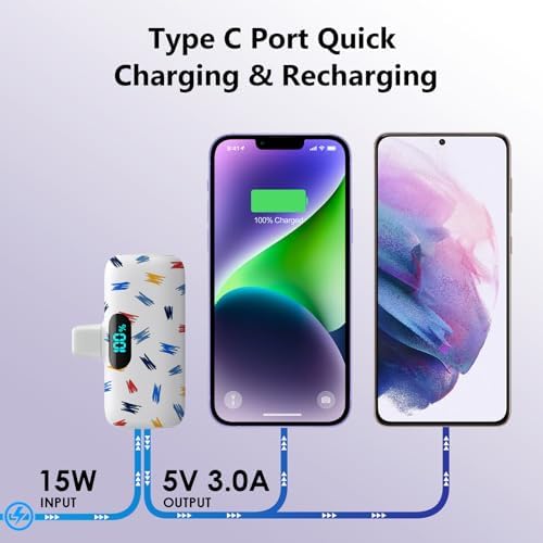 Compact Pink Portable Charger for i Phone – 5000 m Ah PD Fast Charging Power Bank, Lightweight Mini Battery Pack Compatible with i Phone 14/14 Pro Max/13/13 Pro/12 Pro/11/XS/XR/X/8/7/6 – Stylish and Versatile Backup Solution for On-the-Go Power