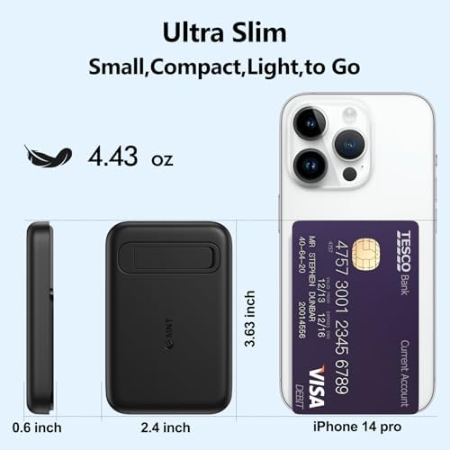 Ultimate Portable Power Bank for Apple Watch & i Phone – 5200 m Ah Magnetic Wireless Charger with Built-in Cable, Slim Travel Battery Pack for Apple Watch Series 9/Ultra2/8/7/6/SE/5 & i Phone Models 14/13/12/11/XR/8/7/6 s – Fast Charging for Active Lifestyles
