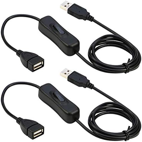 RIITOP 3-Meter USB ON/Off Switch Cable (2-Pack) – Versatile USB 2.0 Male to Female Extension with Power Control for Headsets and LED Strips – Optimize Your Workspace with Enhanced Compatibility and Energy Efficiency