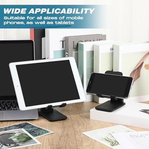 12 Pcs Cell Phone Stand for Desk Phone Holder Stand Foldable Angle Height Adjustable Portable Holder Tablet for Office Travel Photography(Black) – Enhanced Compatibility and Speed