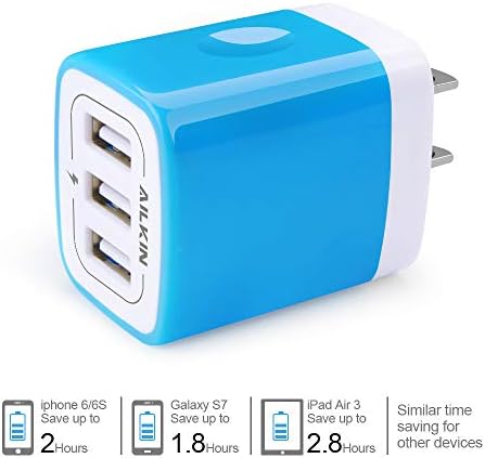 High-Speed 3-Pack Multi-Port Wall Charger – 3.1 A USB Adapter for i Phone 15/14/13/12/11 Pro Max, Samsung Note 20/S22/S21/S20, Kindle Fire – Fast, Safe, and Universal Charging Solution for All USB Devices