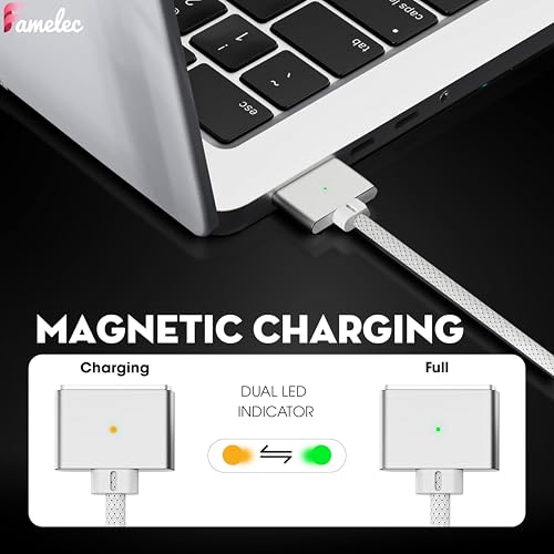 140W USB-C to Magnetic 3 Cable, 2M/6.6ft Compatible with MacBook Air Charger Magnetic, USB-C to Magsafe 3 Cable Fit for MacBook Air 15 Inch, 13 Inch M3 2023, for Mac Book Pro 14” 16″ M4 2024 – Enhanced Compatibility and Speed
