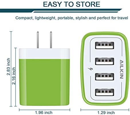 AILKIN 4.8 A Multi-Port USB Wall Charger – Ultimate Fast Charging Station for i Phone 15/14/SE/13/12/11 Pro Max & Samsung S23/S22 – Compact Power Hub with Built-in Safety Features for Home, Office & Travel