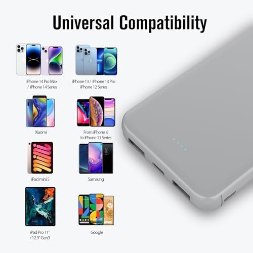 VANYUST 10000 m Ah Portable Power Bank – Ultra-Fast USB-C Charger for i Phone 16, Samsung S22, Google Devices – Slim, Lightweight Design for On-the-Go Power – Enhanced Compatibility for All Your Charging Needs