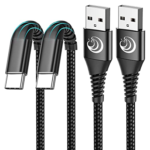 6 FT USB Type C Cable 2 Pack – High-Speed Fast Charging and Data Transfer Cord for Samsung Galaxy A Series and LG Models – Durable Nylon Braided Charger with Tangle-Free Design for Ultimate Convenience and Extended Reach