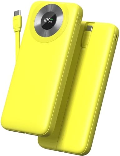 High-Capacity 10000 m Ah USB-C Power Bank with 22.5 W Fast Charging – Travel-Ready Portable Charger Featuring Built-in Cables, Triple Output Ports & HD LED Display for Efficient Device Charging on the Go