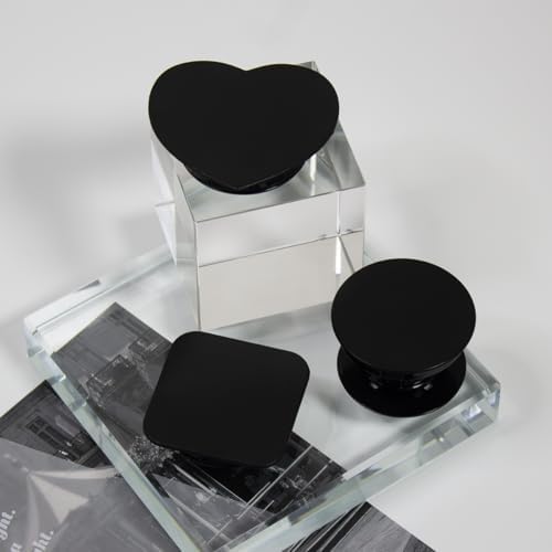 Sleek Matt Black Collapsible Phone Grip & Stand – Ergonomic Magnetic Holder for Secure Device Control & Hands-Free Viewing – Stylish All-Black Design for Enhanced Compatibility & Portability