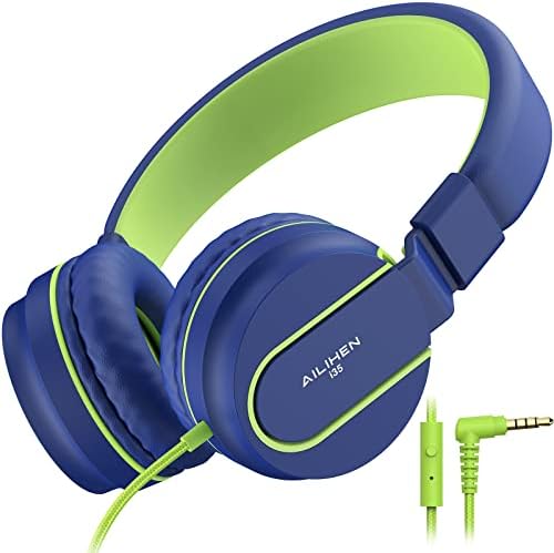 Stylish AILIHEN I35 Kids Foldable Headphones with Safe 93 d B Volume Limiting and HD Microphone – Perfectly Designed for Learning and Fun on Chromebooks, Laptops, and Tablets – Trendy Pink and Purple Color for Young Explorers and Students