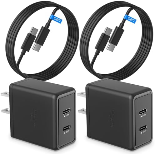 25 W Super Fast Dual USB-C Charger for Samsung Galaxy – 2 Pack Travel Adapter with 6.6 FT Type C Cables for Rapid Charging – Versatile Compatibility for A Series, S Series & More 25 W Super Fast Dual USB-C Charger for Samsung Galaxy – 2 Pack Travel Adapter with 6.6 FT Type C Cables for Rapid Charging – Versatile Compatibility for A Series, S Series & More