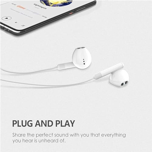Premium Wired Earbuds for i Phone – Dual Pack with Built-In Microphone and Volume Control – Exceptional Noise Isolation for Unmatched Clarity – Tailored Compatibility with i Phone 14/13/12/11/XR/XS/X/8/7/SE – Ultimate Comfort for Daily Use and Enhanced Listening Experience